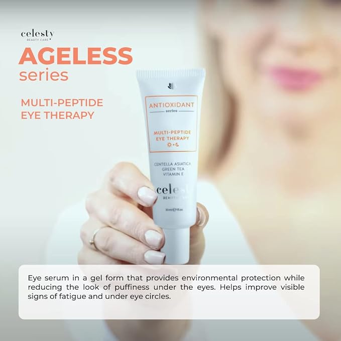 Anti-Aging Multi Peptide Eye Serum for Dark Circles, Under eye Bags and Wrinkles Dermatologist Reviewed Centella Asiatica Extract,1 Fl Oz