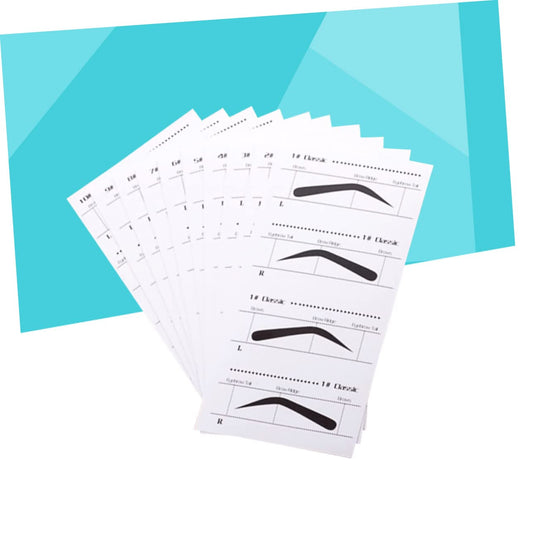 Eyebrow Card Stencils Kit - 10 Adhesive Eyebrow Templates for Precise Shaping Easy Tracing and Left/Right Indication Ideal for Makeup Application