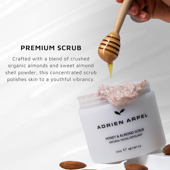 Honey Almond Skin Scrub by Adrien Arpel, Face Mask Helps Improve Skin Tone and Texture, Moisturizing and Smoothing