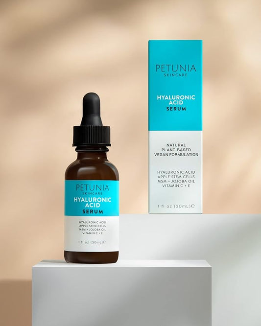 Hyaluronic Acid Serum with Vitamin C For Face, Hydrate and Plump Dry Skin, Boost Collagen, Anti Aging Diminish Fine Lines and Wrinkles, Natural & Organic Vegan Ingredients, 1 fl oz