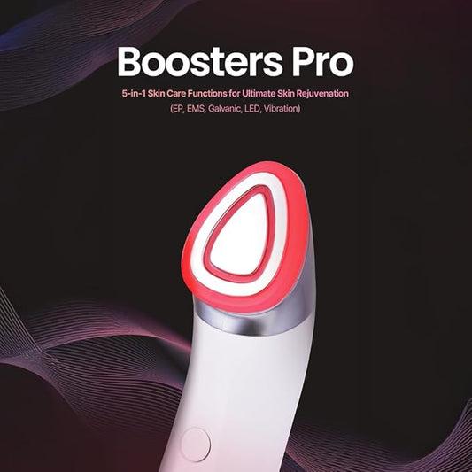 FaceFactory Boosters Pro – Anti-Aging Skin Care Device, LED & Galvanic, Glass Skin, Korean Skincare, Elasticity & Radiance, Lightweight & Safe for All Skin Types, Red Light Therapy