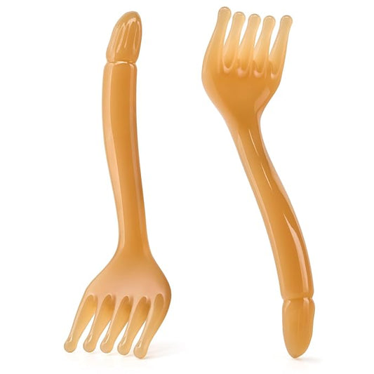 MoyRetty 2 Pack Manual Scalp Massagers, Perfect Scalp Massage Comb for Men & Women Home or Travel Use, Head Spa Gua Sha Tools for Relaxing(Brown)