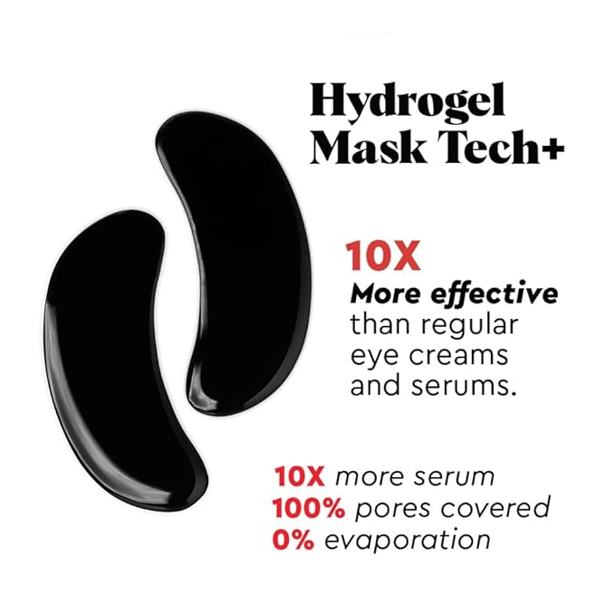 Wolf Project Eye Care Set - Energizing Eye Roller + Under Eye Mask for Dark Circles and Puffiness, With Caffeine, Vitamin C and Peptides