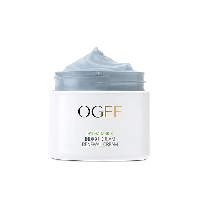 Ogee Double Mask Bundle - Indigo Dream Renewal Cream Face Moisturizer & Glacial Clay Detox Mask for Face