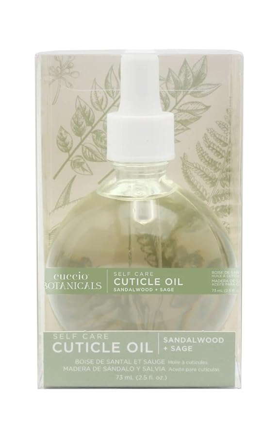 Cuccio Botanicals Sandalwood & Sage Cuticle Oil – Hydrating Nourishing Treatment for Dry Cuticles & Nails, 2.5 fl oz