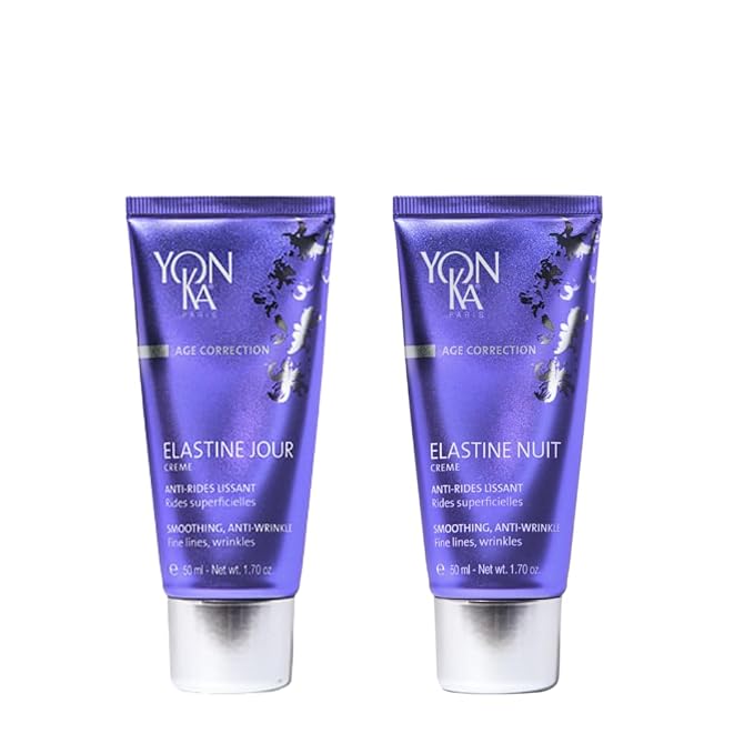 Yon-Ka Elastine Jour Day Anti-Wrinkle Facial Moisturizer and Eye Cream with Elastine Nuit Anti-Wrinkle Night Cream, 50 ml