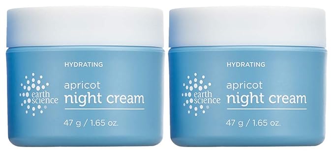 EARTH SCIENCE - Apricot Night Cream with Hydrating Apricot and Vitamin E for Dry Skin (2pk, 1.65 oz)