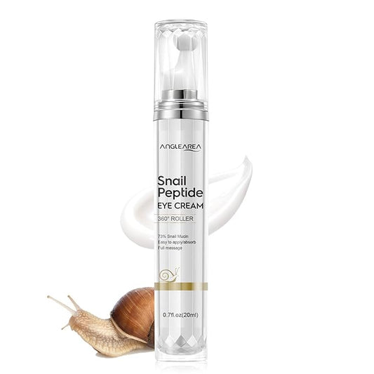 Under Eye Cream for Dark Circles And Puffy Eyes, Snail Peptide Energetic Eye Roll-On 360° Massage, Dark Circle Eye cream, Snail Eye Cream Anti Aging & Wrinkle, Eye Serum Hydrating, Firming, Smooth