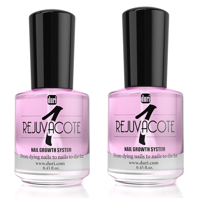 duri Rejuvacote 1 Nail Growth System - Original Maximum Strength Formula - Nail Strengthener and Nail Growth - Base and Top Coat - Pack of 2 - 0.45 fl. oz.