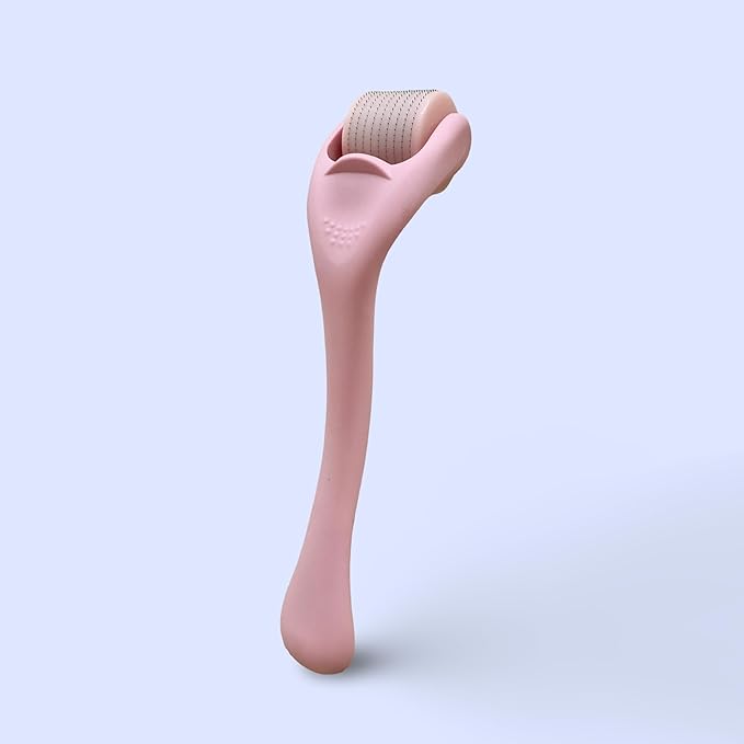 540 Stainless Steel Micropoint Derma Roller – Microneedling Roller for Face, Scalp & Beard – Skin Care Tool for Collagen Boost, Wrinkles & Hair Growth – Storage Case Included (Matte Baby Pink)