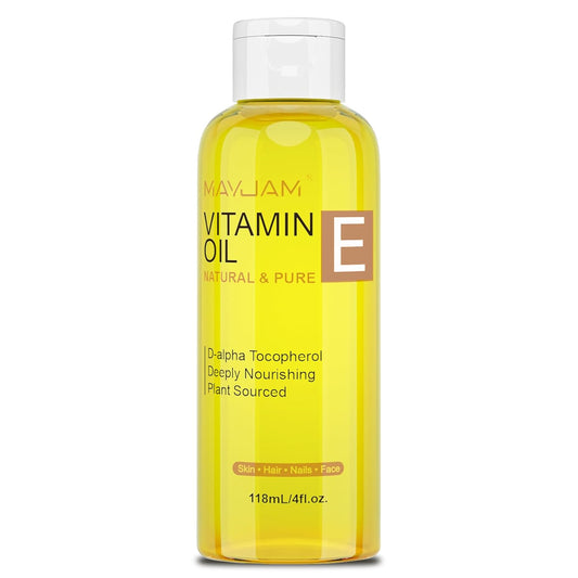 Organic Vitamin E Oil 50,000 IU for Skin, Pure & Natural Vitamine oils for Scars Hair, Face, Nail, Scalp Bath and Body Oil, Tocopherol to Repair Damaged Skin, Moisturizing Dry Skin, 4 Fl Oz