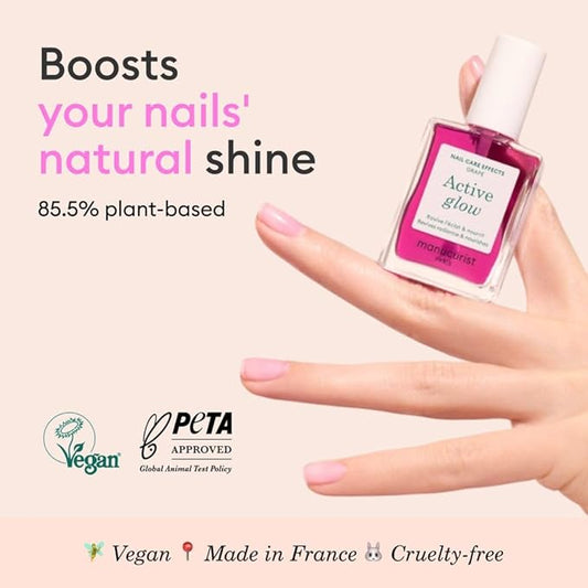 Polish & Care - No Lamp - Vegan & Made in France Ultra-Glowy Lilac Mirror-Like Shine - Nail Concealer & Care - Plant-Based Ingredients