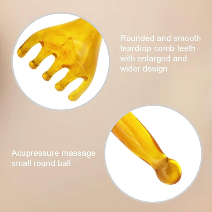 Scalp Massager Handheld Head Massager Resin Guasha Large Size Wide Design Head Scratcher Relax Massage Tool