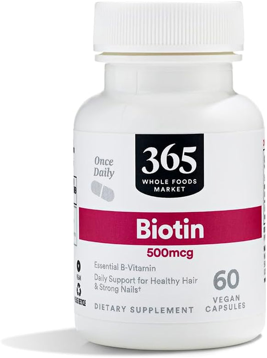 365 by Whole Foods Market, Biotin 500MCG, 60 Veg Capsules