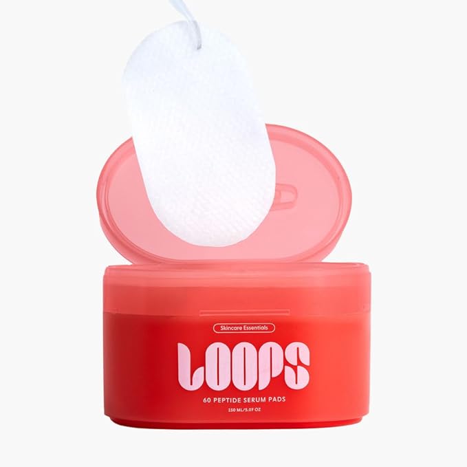 LOOPS Peptide Serum Korean Skincare - Firm, Fortify, and Fight Fine Lines - Anti-Wrinkle and Moisturizing Skin Care - Pre-soaked Veocell Embo Pad - Peptide Complex to Rejuvenate and Prejuvenate Face