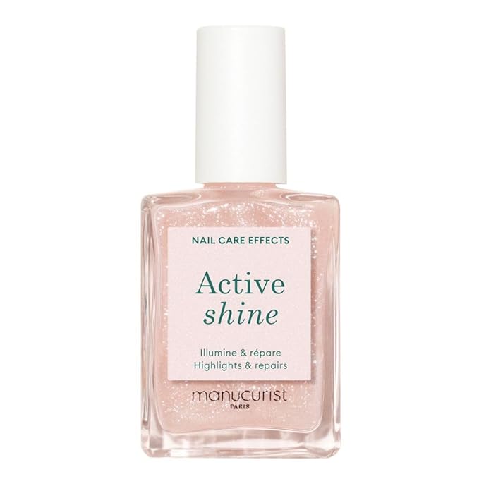 Manucurist Active Shine Illuminating & Care Nail Polish - Nail Concealer - No Lamp - Ultra-Shiny 2 in 1 Nude Gel Polish: Nail Strengthener and Growth, Highlighter & Care - Damaged Nails Repair