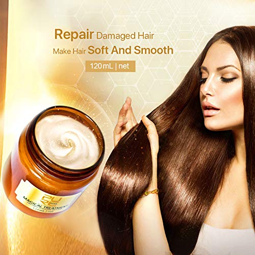 PURC Magical Keratin Treatment Mask, Advanced Molecular Roots Conditioner for Dry & Damaged Hair, 5 Seconds Restore Soft Hair (120ml)