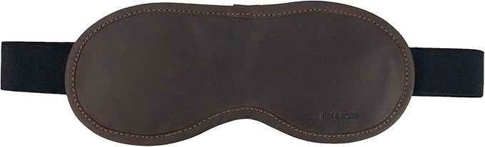 Hide & Drink, Unisex Sleep Eye Mask, Light Blocking for Sleeping, Handmade from Full Grain Leather - Bourbon Brown