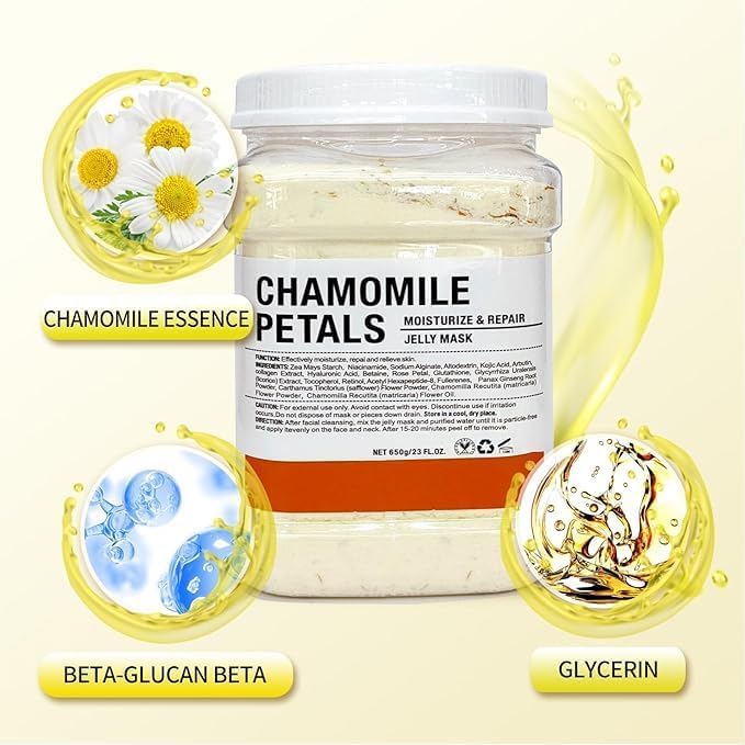 Jelly Mask for Facials Professional, Hydrating & Moisturizing Peel-Off Natural Gel Face Mask SkinCare, Professional Spa Use Jelly Face Masks, Deep Hydration & Glow 23 Fl Oz (Chamomile)
