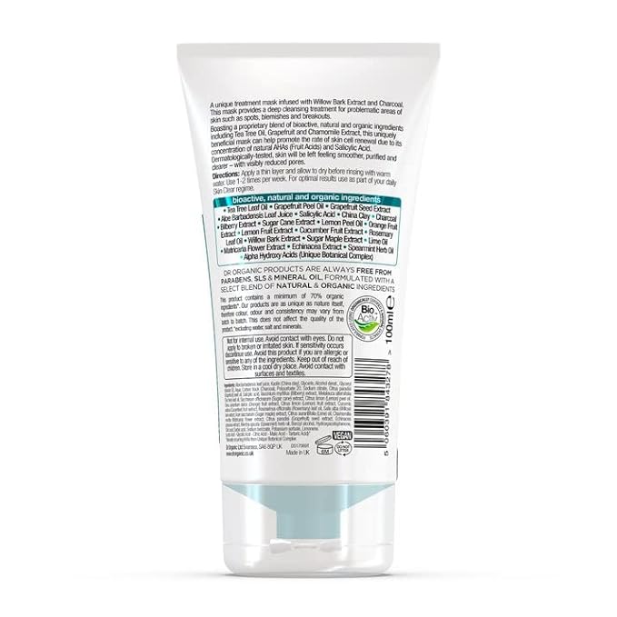 Dr Organic Skin Clear Deep Pore Charcoal Face Mask 100ml