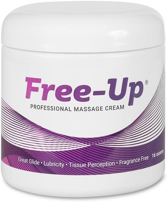 Free-Up-Professional Massage Cream, Fragrance-Free, Great Glide, Lubricity, Tissue Perception, Perfect for Physical Therapy, Massage Versatile, Non-Greasy, 16 Oz Jar