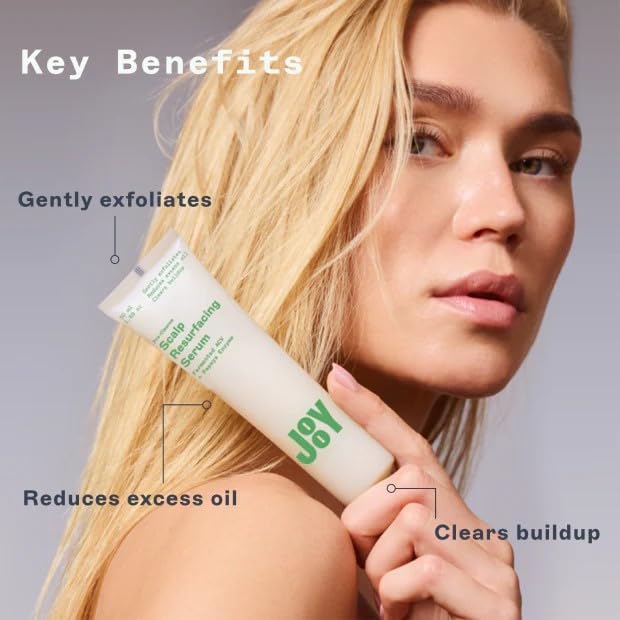 JooY Scalp Resurfacing Serum, Pre-Cleanse Exfoliating serum with Fermented Superfoods, Removes Buildup, Reduces Oil & Promotes a Healthy Scalp, Ginger Root, Papaya, & Tea Tree – 2 fl oz