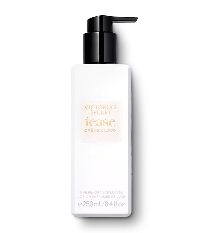 Victoria's Secret Tease Crème Cloud Fragrance Lotion, Notes of Vanilla Meringue, Santal Flower & Sheer Amber, (8.4 oz)