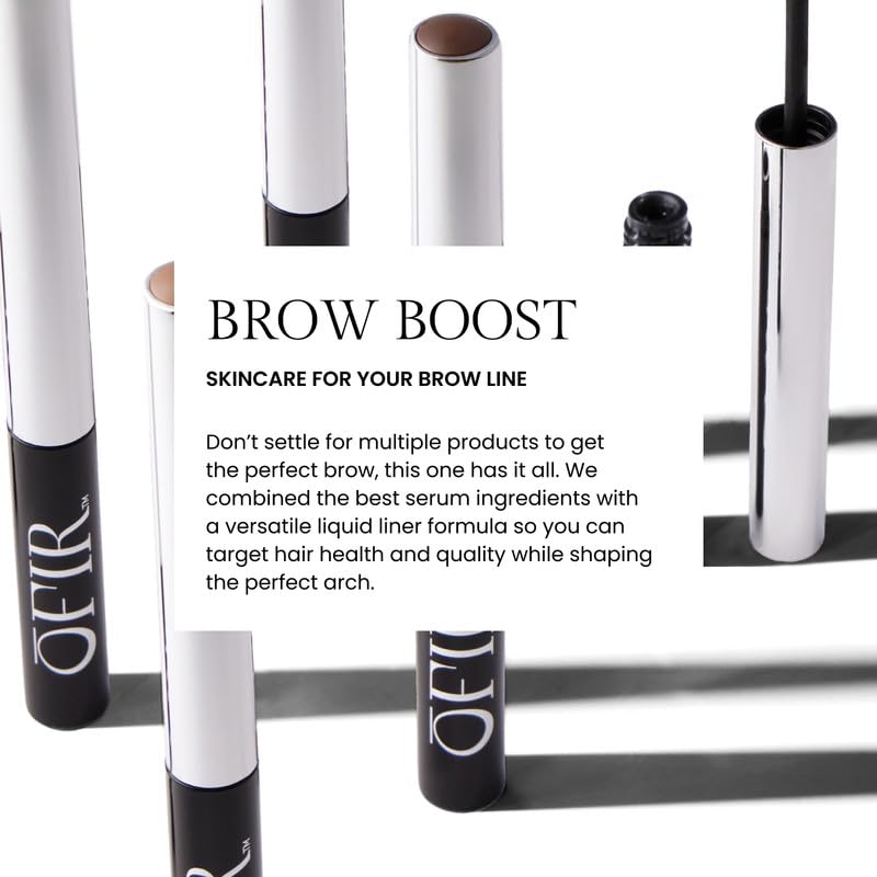 OFIR Brow Tonic Serum Browliner | Cruelty-Free Hybrid Makeup & Skincare | Smudge-Proof Matte Finish with Hyaluronic Acid & Plant Extracts | Strengthening Brow Serum | Cacao - Dark Brown, 0.057 Oz
