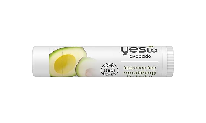 Yes To Fragrance-Free Avocado Nourishing Lip Balm, Moisturizing Non-Sticky Salve To Replenish Lips With Nutrients, With Omega-3 Fatty Acids & Hyaluronic Acid, Natural & Cruelty Free, 0.15 Oz, 3-Pack