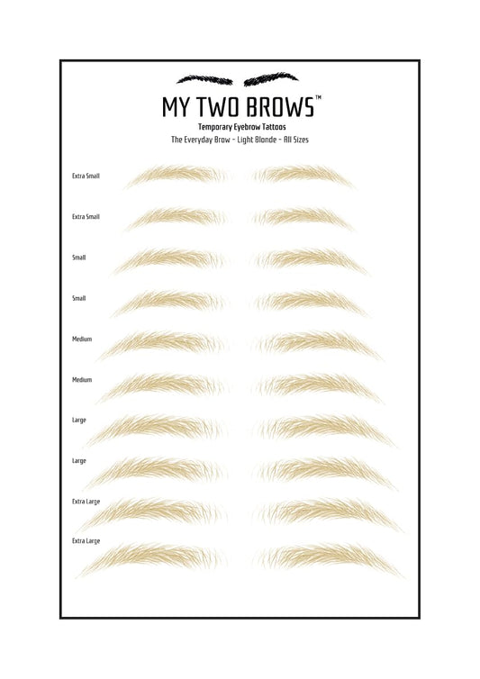 (10 pairs) Light Blonde Temporary Eyebrow Tattoo - Small Size - Waterproof & Smudgeproof - Everyday Brow Style Eyebrow Stickers - Sheet Lasts up to 30 Days - Won't Work on Existing Brows