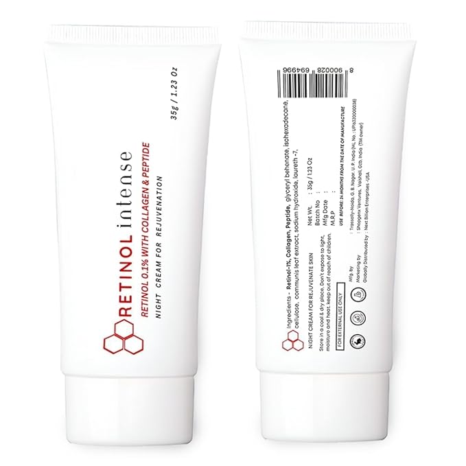 Retinol 0.1 Intense Cream with Collagen & Peptide (35 Gram / 1.23 Oz)