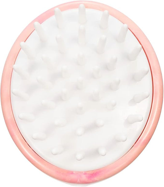 Shampoo Massager Brush, Scalp Massager and Exfoliator Features Soft Bristles to Aid in Dandruff Relief, Increase Circulation, Stimulate Hair Growth for Healthy Looking Hair (Pink Marble)