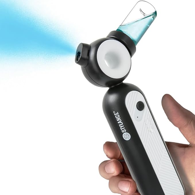 Cordless Facial Mister, 0.2mm Nano Handheld/Portable Facial Mist Sprayer,130Kpa Oxygen Facial Machine,Airbrush for Skincare, Serum, Toner, Facial Essence SPA at Home&Salon(White)