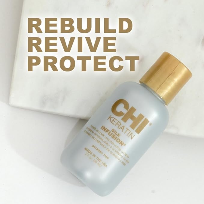 CHI Keratin Silk Infusion, Hydrating Hair Serum For Restoring Softness & Shine, Helps Dry, Damaged Hair, Sulfate-free, 2 Oz