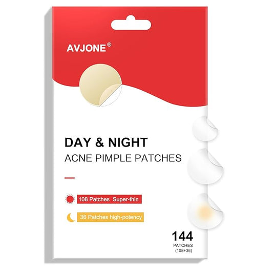 AVJONE Pimple Patches for Face(144 Patches), Hydrocolloid Acne Patches with Tea Tree Oil, pimple stickers for Breakouts, Absorbs Zit, Invisible Spot Cover and Blemish 2 Sizes| Vegan, Cruelty-free