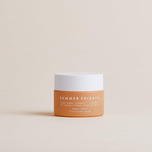 Summer Fridays Light Aura Vitamin C + Peptide Eye Cream - Brightening Eye Cream with an Illuminating and Hydrating Formula (0.5 Fl Oz)