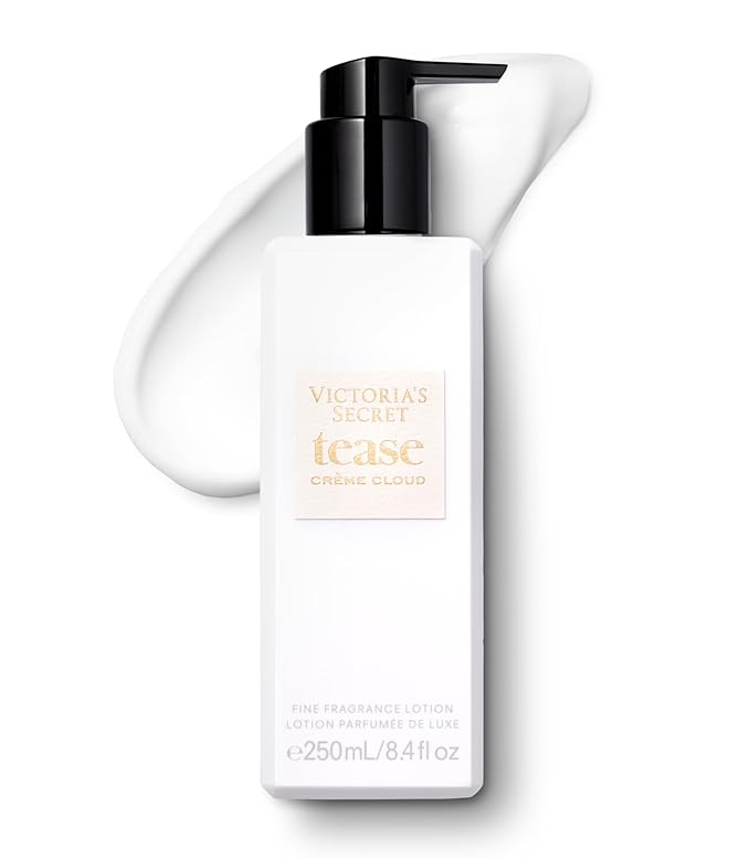 Victoria's Secret Tease Crème Cloud Fragrance Lotion, Notes of Vanilla Meringue, Santal Flower & Sheer Amber, (8.4 oz)