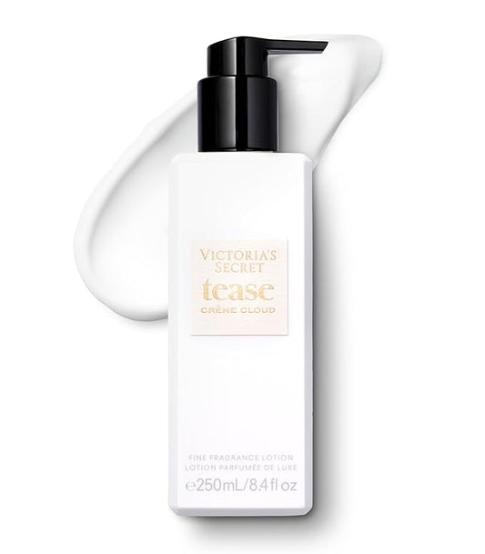 Victoria's Secret Tease Crème Cloud Fragrance Lotion, Notes of Vanilla Meringue, Santal Flower & Sheer Amber, (8.4 oz)