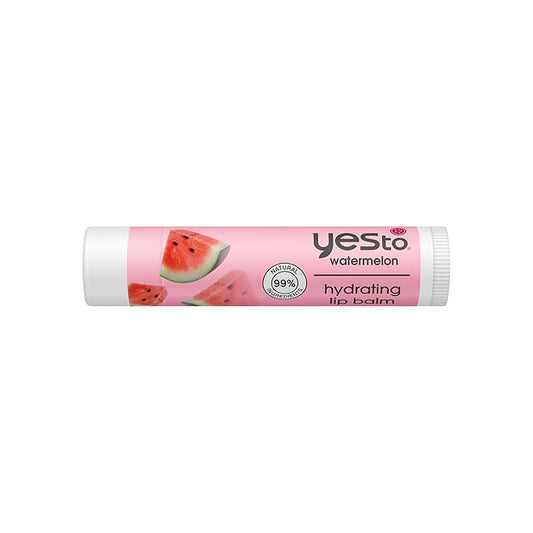Yes To Watermelon Hydrating Lip Balm, Refreshing Non-Sticky Formula That Restores Dry Cracked Lips & Locks In Moisture, With Apricot Kernel Oil & Antioxidants, Natural & Cruelty Free, 0.15 Oz, 3-Pack