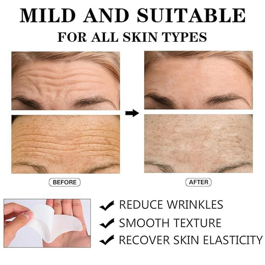 Forehead wrinkle patches 12Pcs for face, Anti Wrinkle with Collagen, Aloe Vitamin E, smooth fine lines, smooth face Forehead Wrinkle Collagen Reduces Fine Lines & Frown Lines