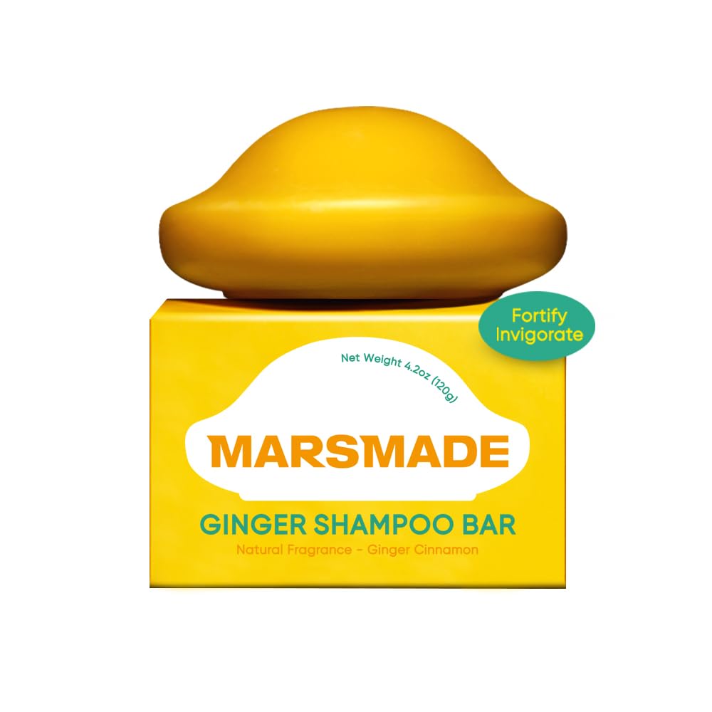 Ginger Shampoo Bar 2.0 - Hydrating & Moisturizing Natural Hair Soap Bar Shampoo for Hair Vitality & Scalp Nourishment - Bathing Soap Solid Shampoo for All Hair Types (120g, 4.23oz)