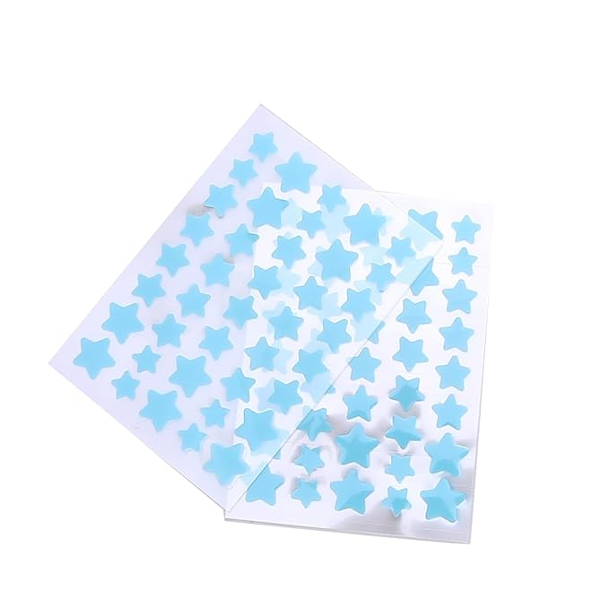 10 Sheets/Pack (400 Capsules) Pimple Patches for Face,Hydrocolloid Acne Patches Star Pimple Patches for Healing,Cute Star Face Stickers Zit Patch,Pore Cleansing Strips,Treatments and Masks (Blue)