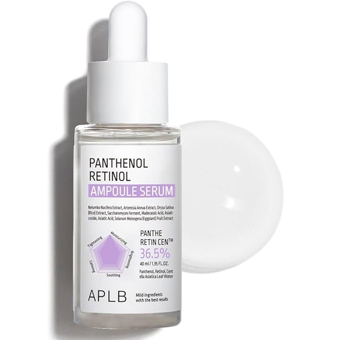 APLB Panthenol Retinol Ampoule Serum | PANTHE RETIN CEN™ 36.5% 1.35 FL.OZ/Korean Skincare, Deep hydration, Elasticity care, Sensitive skin, Wrinkle care, Revitalize for gentle and improve skin texture