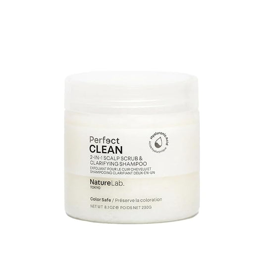NATURELAB. TOKYO Perfect Clean Clarifying Scalp Scrub: 2-in-1 Shampoo and Scalp Scrub Hair Treatment to Clarify and Remove Product Buildup for Immense Shine I 8.1 OZ / 230G