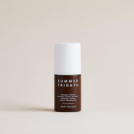 Summer Fridays Midnight Ritual Retinol Serum - Renewal Anti Aging Serum for Face, Fine Lines & Discoloration - Enriched with Jojoba Oil, Hyaluronic Acid & Niacinamide to Renew Skin's Appearance (1 oz)