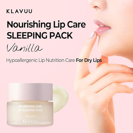 Klavuu Lip Mask Set (2PCS) – Overnight Deep Hydrating Korean Lip Balm Treatment for Very Dry, Chapped Lips | Lip Lightening & Plumping with Instant Hydration | Gentle Exfoliating (Vanilla & Vanilla)