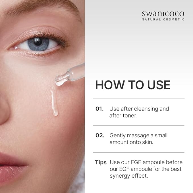 Pregnancy Safe Skincare FGF Pure Ampoule Serum (FGF 10 PPM), Firming Anti Aging, Hyaluronic Acids Glycerin Niacinamide, Improves Dermal Elasticity Reduces Fine Lines Hydrating 30ml 1 Fl Oz