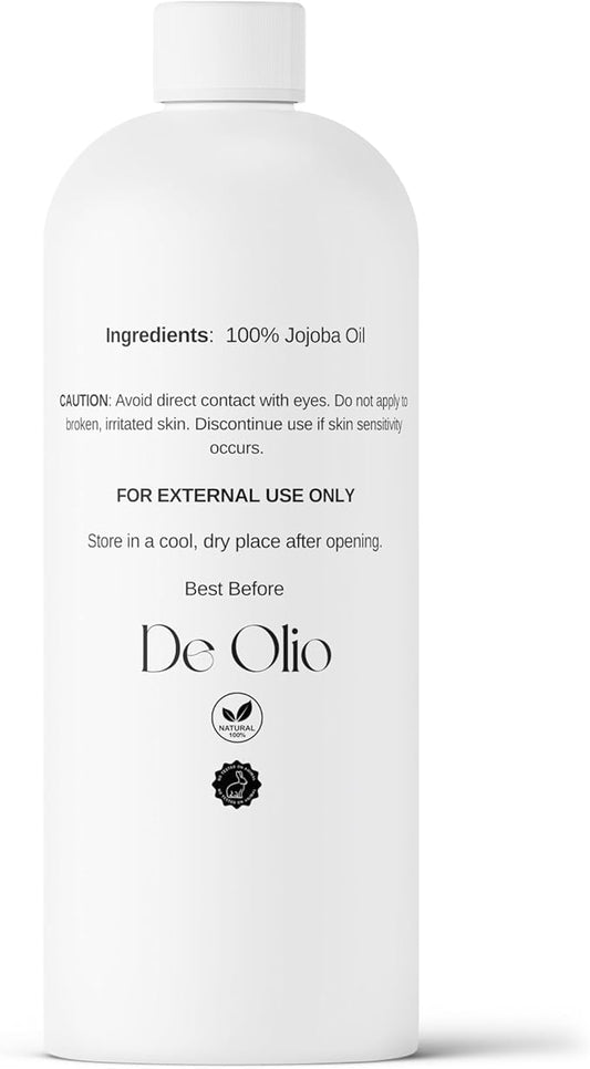 | Clear Jojoba Oil | 100% Pure & Natural | Face, Hair and Body | Cold Pressed | Soap Making & Massage | Carrier Oils | (32 Fl Oz)