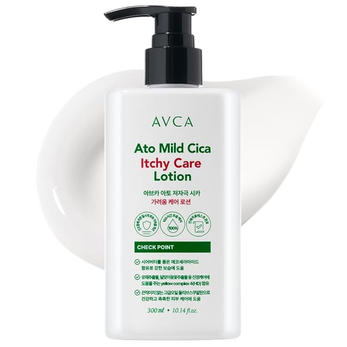 AVCA Ato Mild Cica Itchy Care Lotion for Dry, Sensitive, and Irritated Skin Relief 100ml/10.14fl. oz.