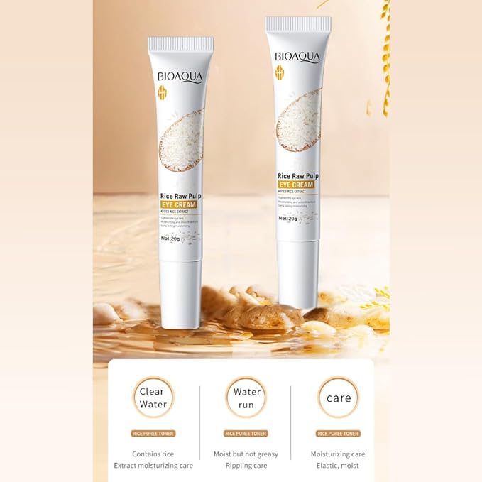 BIOAQUA Rice Raw Pulp Under-Eye Cream Rice Extract Moisturizing Smooth Nourishing Under-Eye Skin 20g / 0.7oz